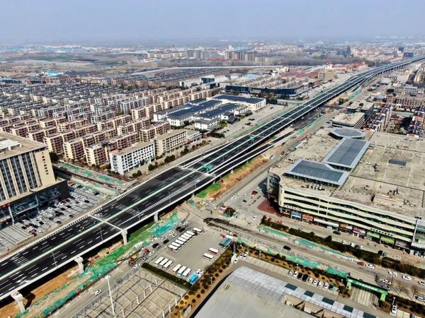 沂河路高架段主线第一段通车